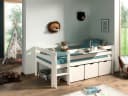 VIPACK Spielbett Pino Kiefer Weiß mit Rollboxen und Rost Bild 2