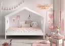 VIPACK Hausbett Amori mit Dach weiß Kiefer massiv Bild 1