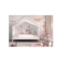 Hausbett VIPACK Amori Weiß mit Dach und Rolllattenrost Bild 1