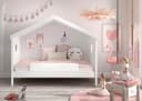 Hausbett VIPACK Amori Weiß mit Dach und Rolllattenrost Bild 3