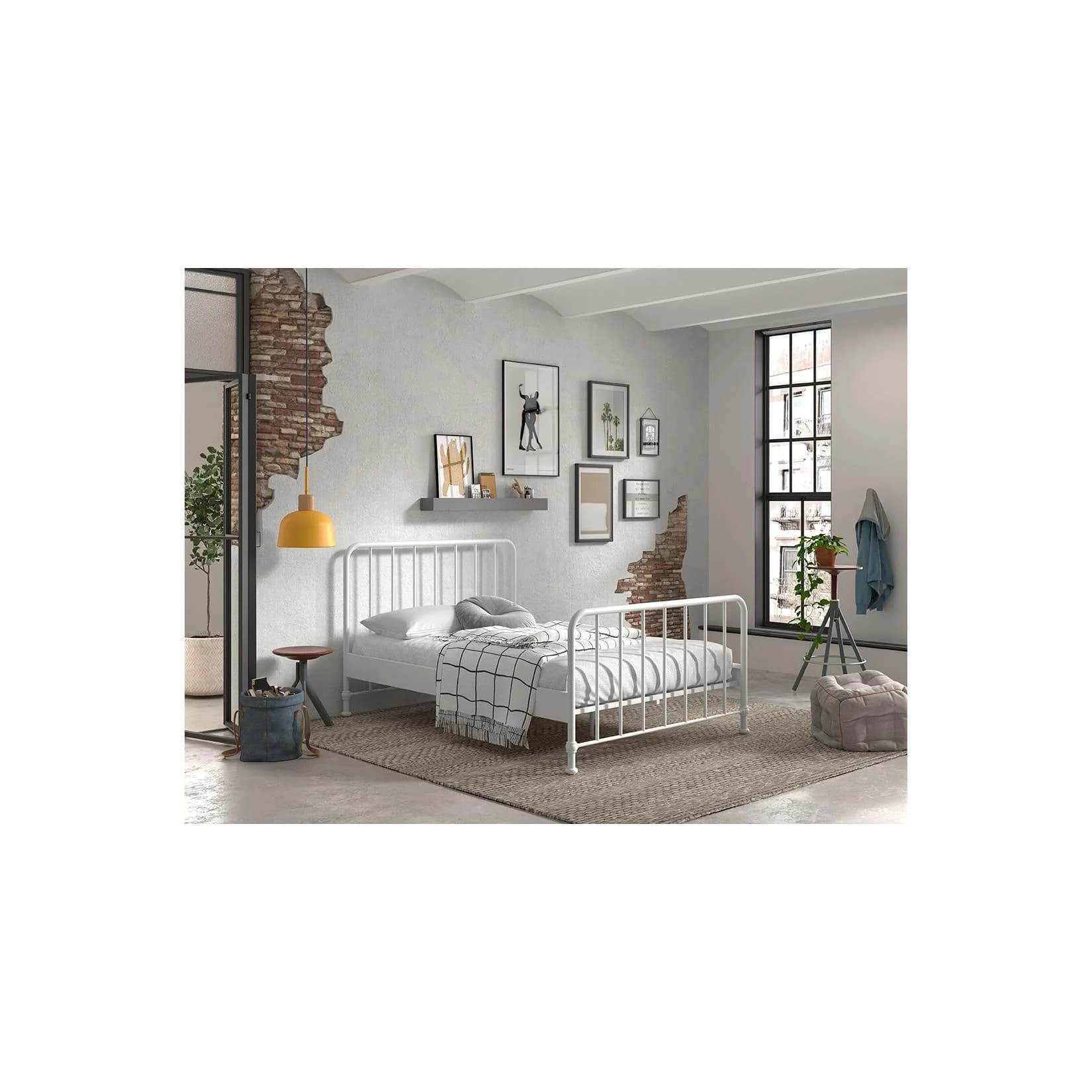 VIPACK Metallbett Bronxx Weiß Matt 140x200 cm