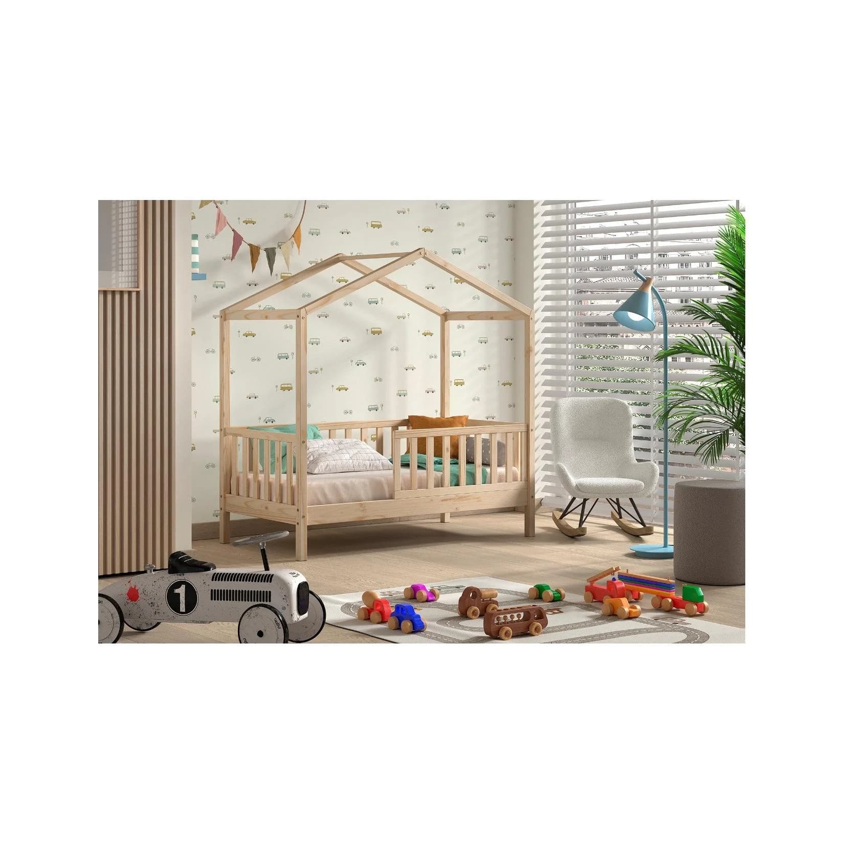 Home Affaire Junior Hausbett 70x140 cm Kiefer massiv mit Dach