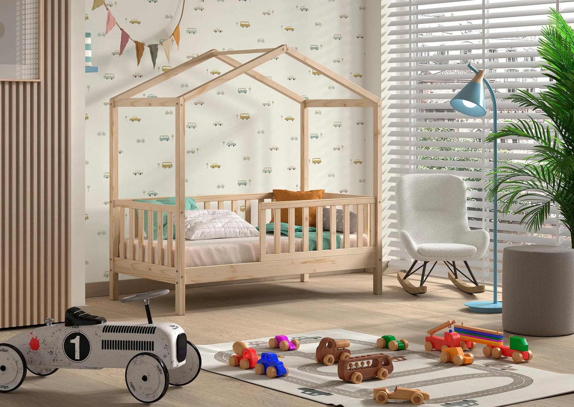 Home Affaire Junior Hausbett 70x140 cm Kiefer massiv mit Dach - Bild 3