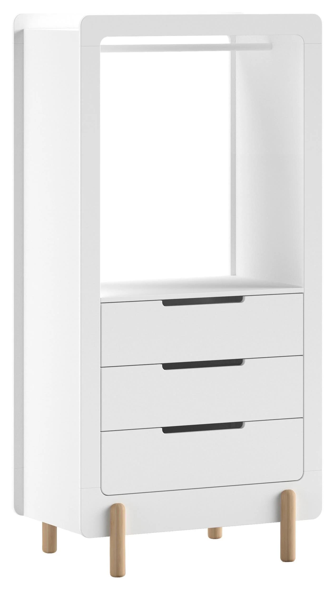 VIPACK Stauraumregal Smile Weiß mit 3 Schubladen und Kleiderstange - Bild 2