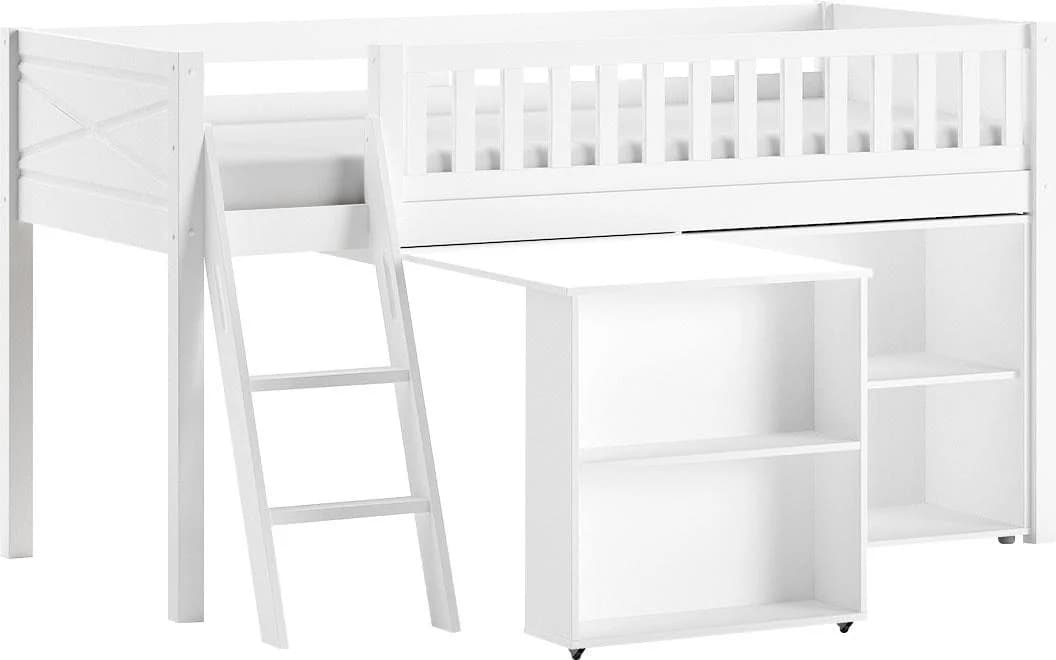 VIPACK Spielbett Scott Weiß mit Schreibtisch und Regal - Bild 2