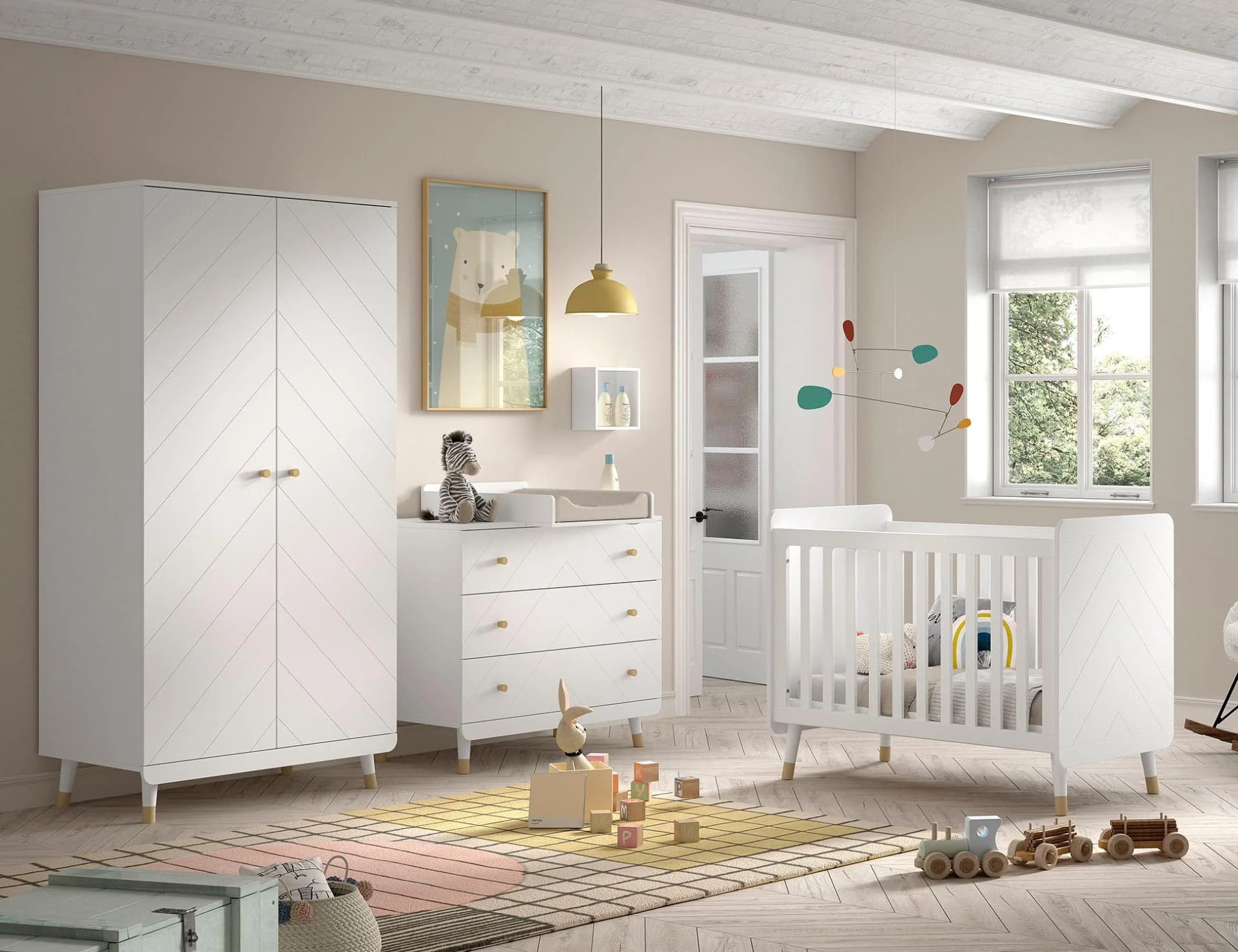 VIPACK Babymöbel-Set BILLY 4-tlg. Weiß Satin MDF
