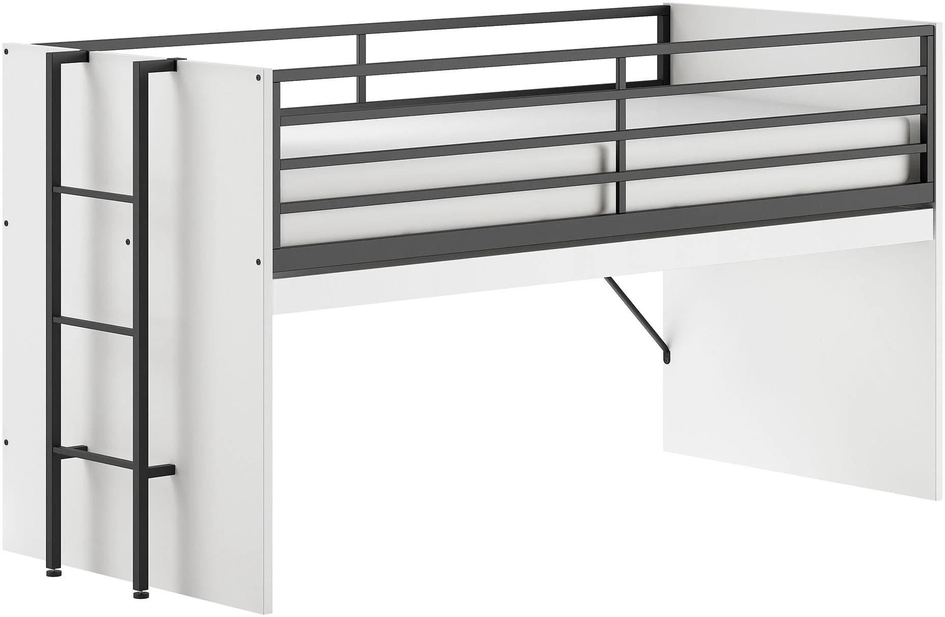 VIPACK Hochbett SAM mit ausziehbarem Schreibtisch Weiß Dekor - Bild 2