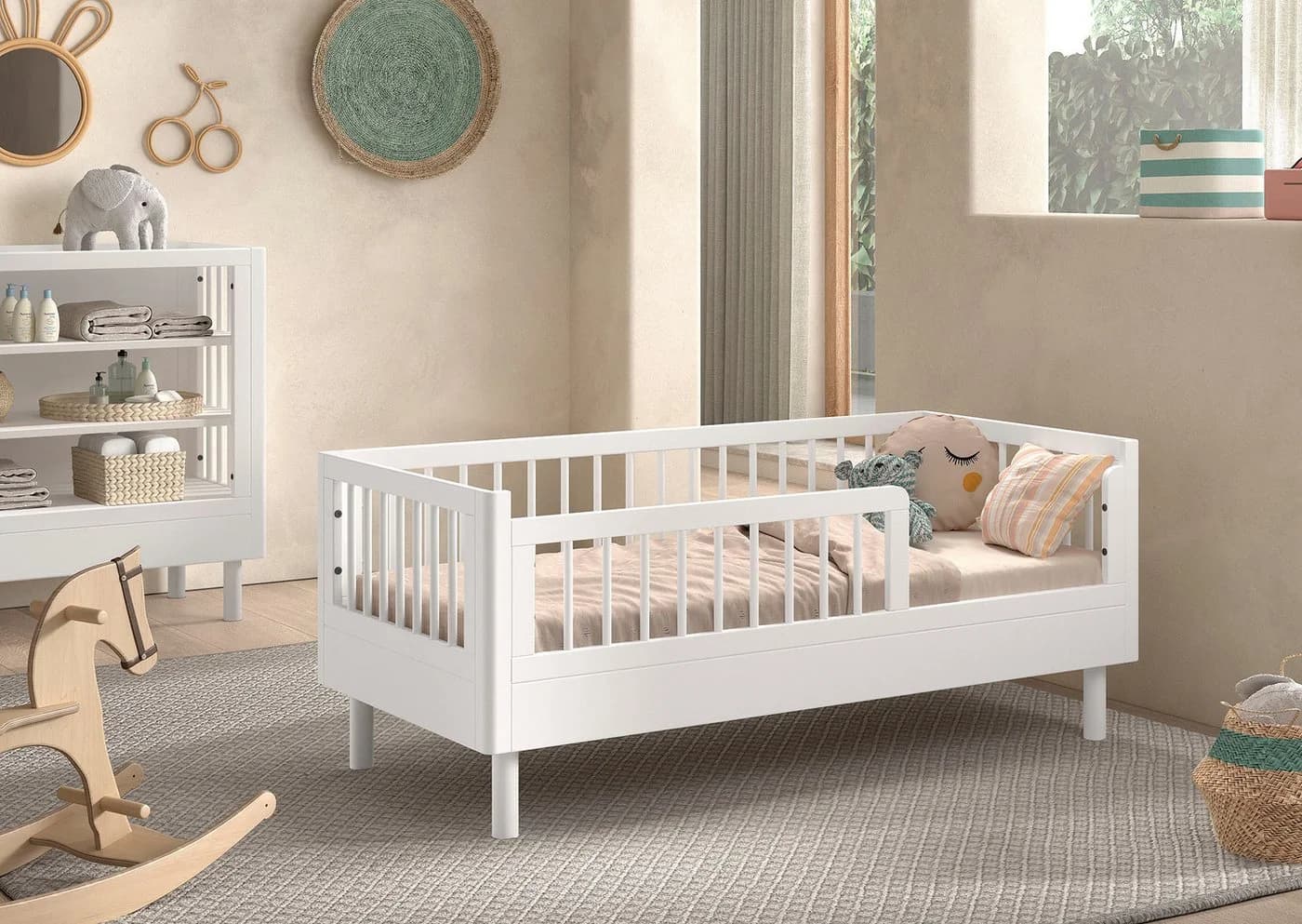 VIPACK Forrest Juniorbett Buche Massiv Weiß Kinderbett