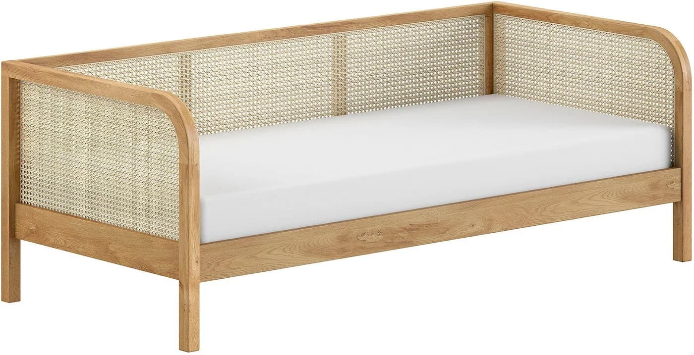 Home affaire Bett Olive Eiche Natur Rattan Kopfteil - Bild 2