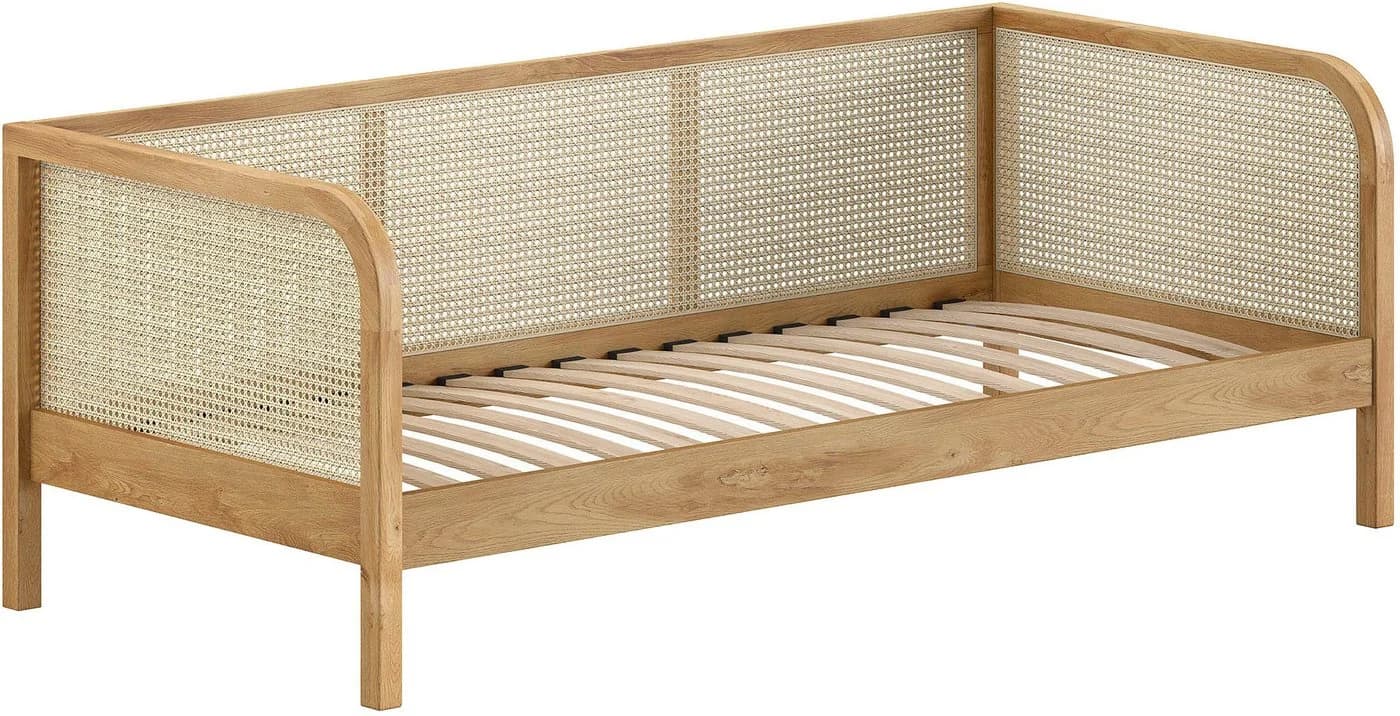 Home affaire Bett Olive Eiche Natur Rattan Kopfteil - Bild 3