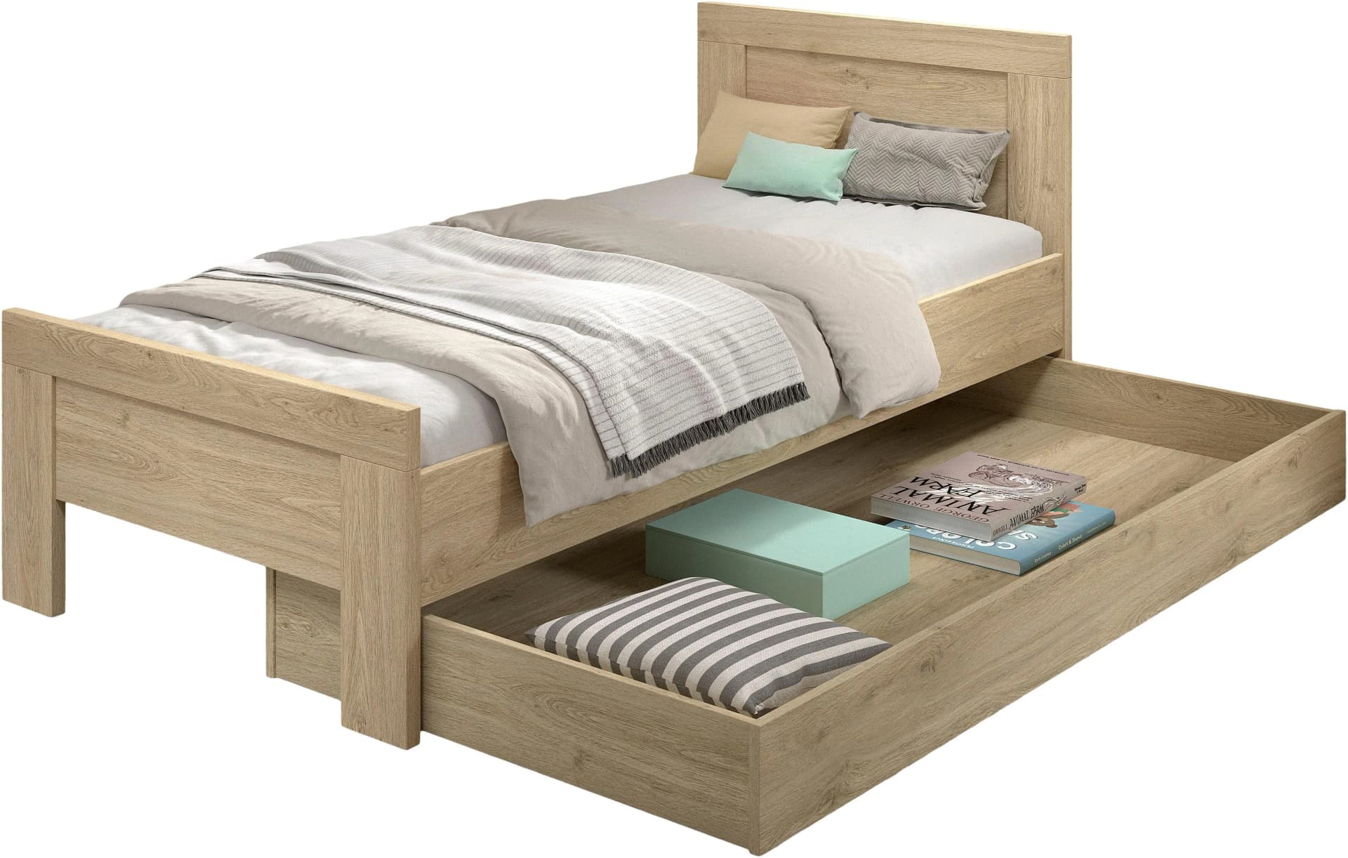 Vipack Jugendzimmer-Set SAM Bett und Bettschublade Eiche Dekor - Bild 2