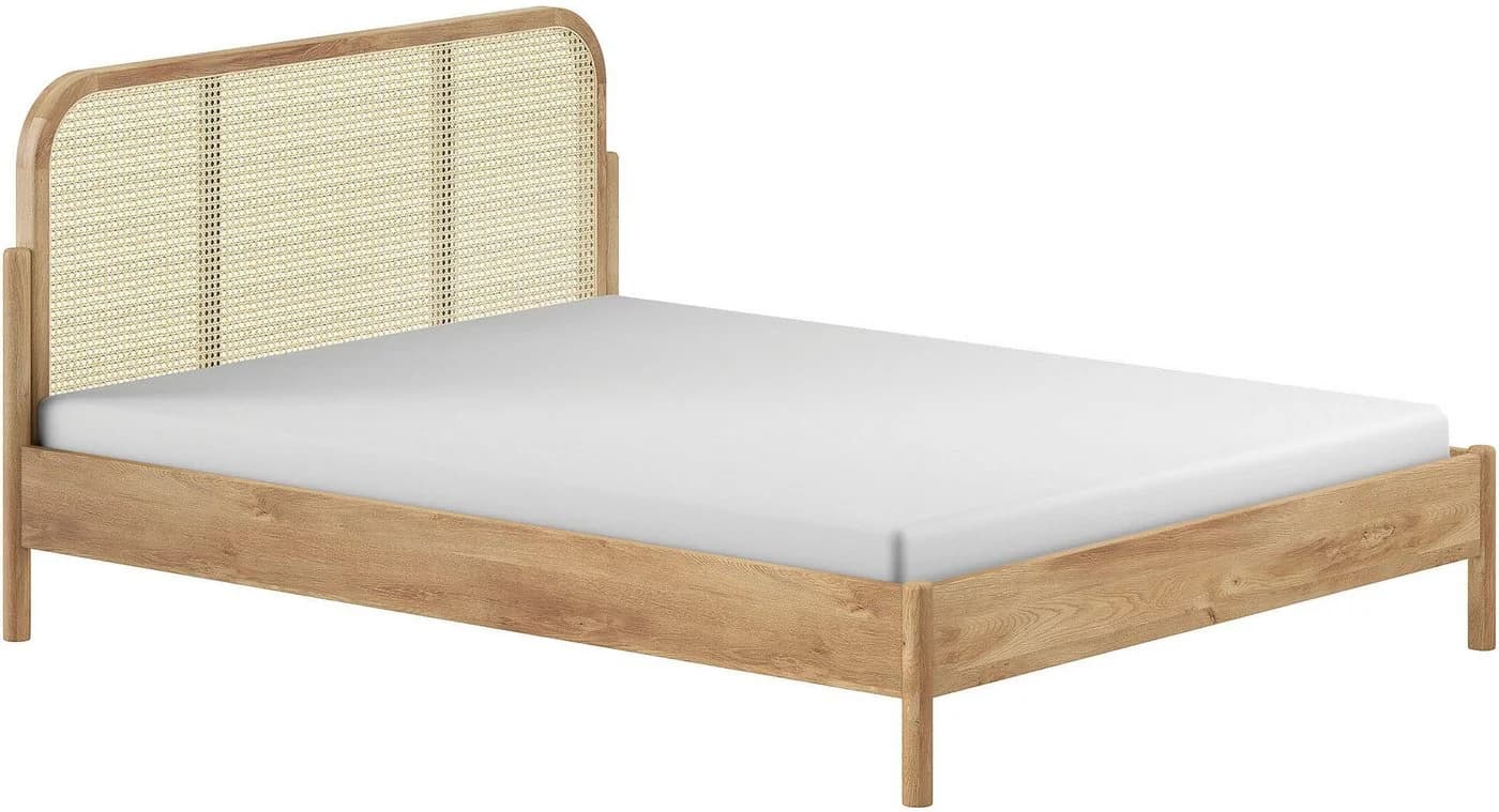 Home Affaire Bettgestell Olive Eiche Natur Rattan Kopfteil - Bild 2