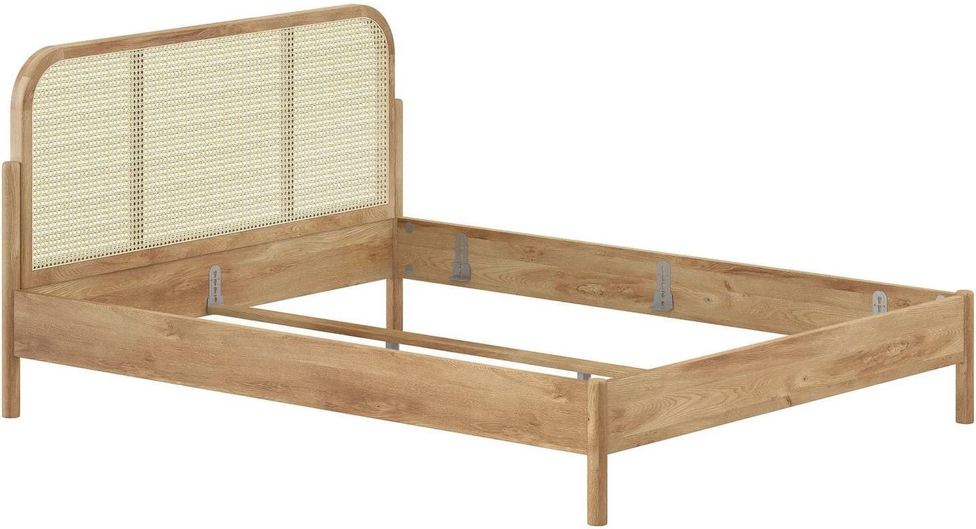 Home Affaire Bettgestell Olive Eiche Natur Rattan Kopfteil - Bild 3