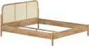 HOME AFFAIRE Bettgestell Olive Eiche massiv mit Rattan-Kopfteil Bild 3
