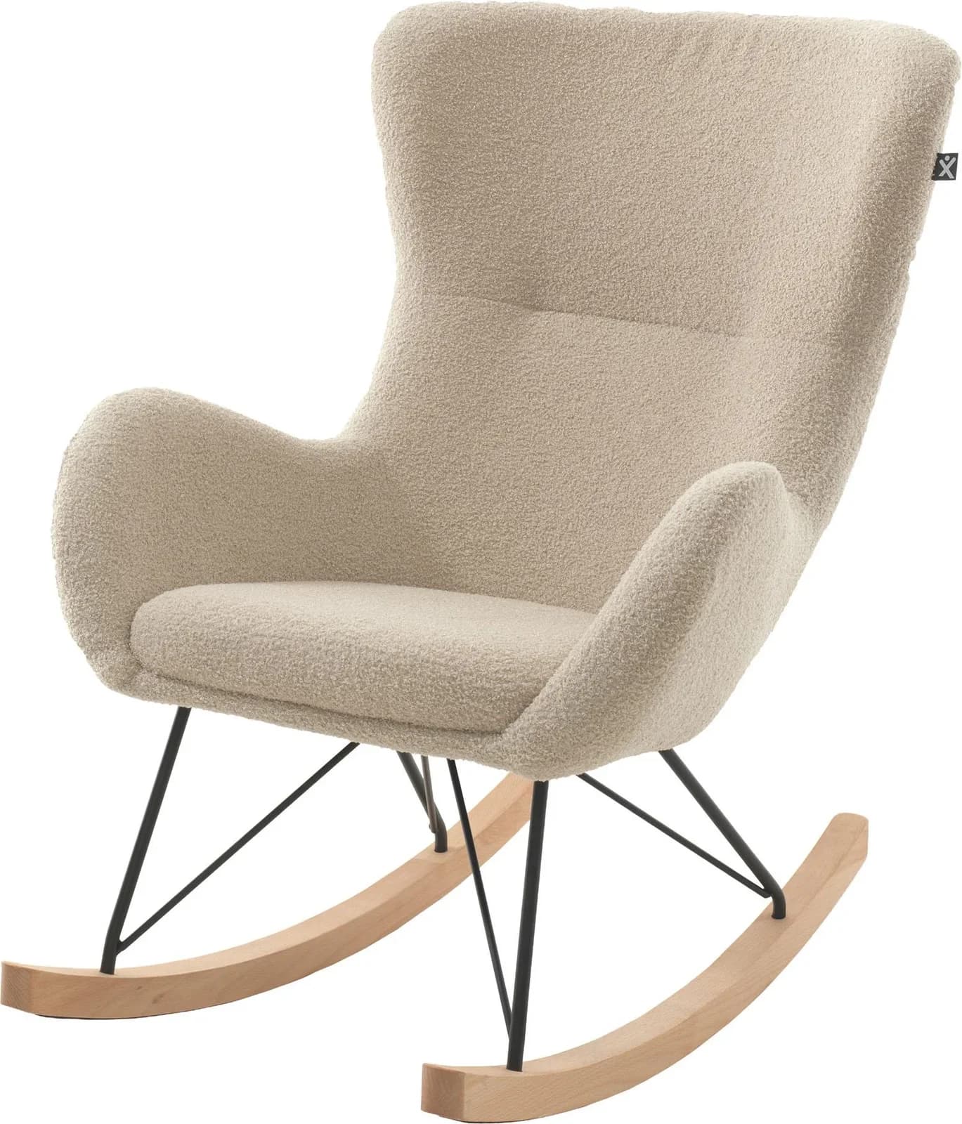 Schaukelsessel VIPACK Bouclé Stoff Beige