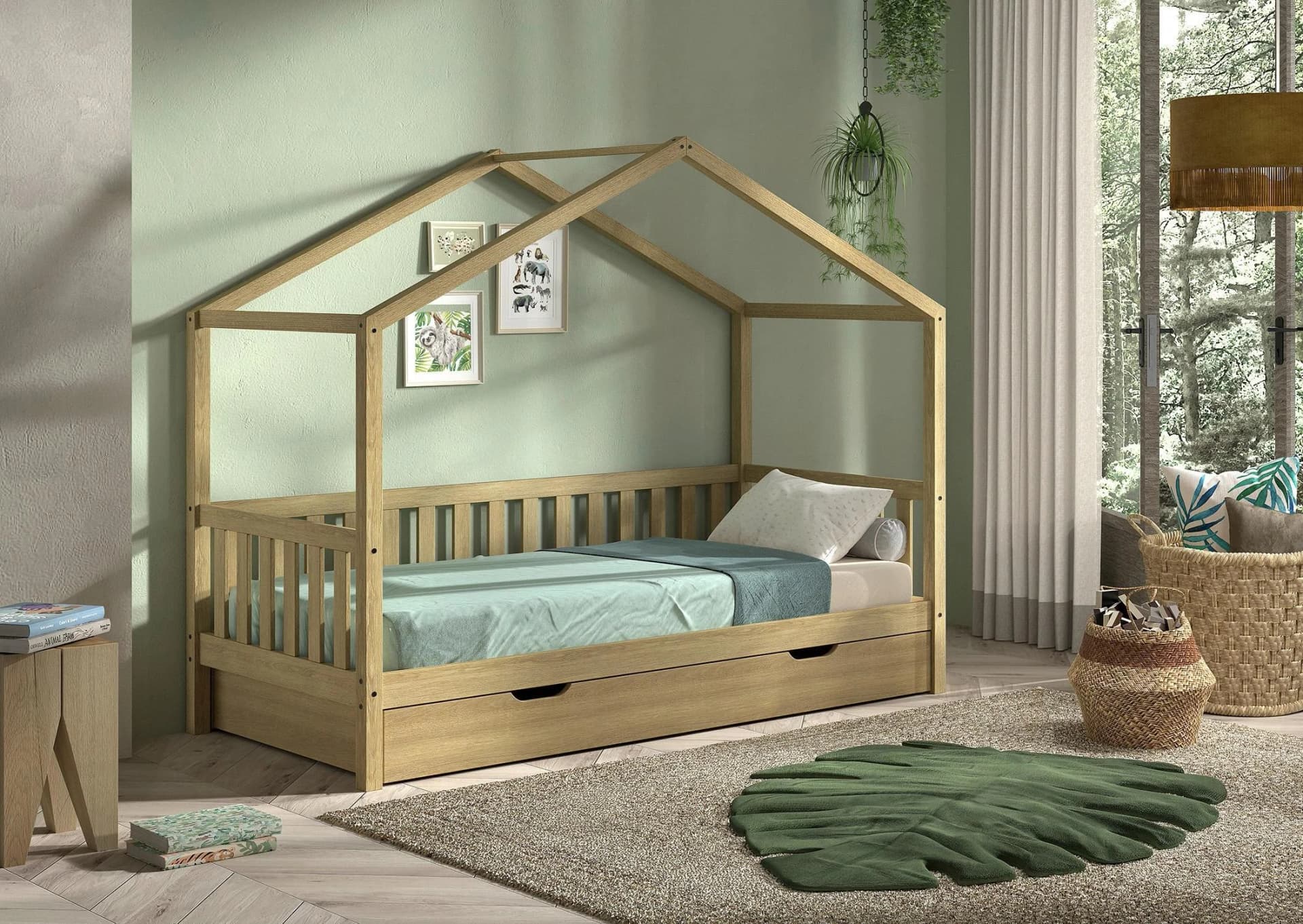 Hausbett VIPACK "Dallas" aus massiver Eiche, natur geölt - Bild 2