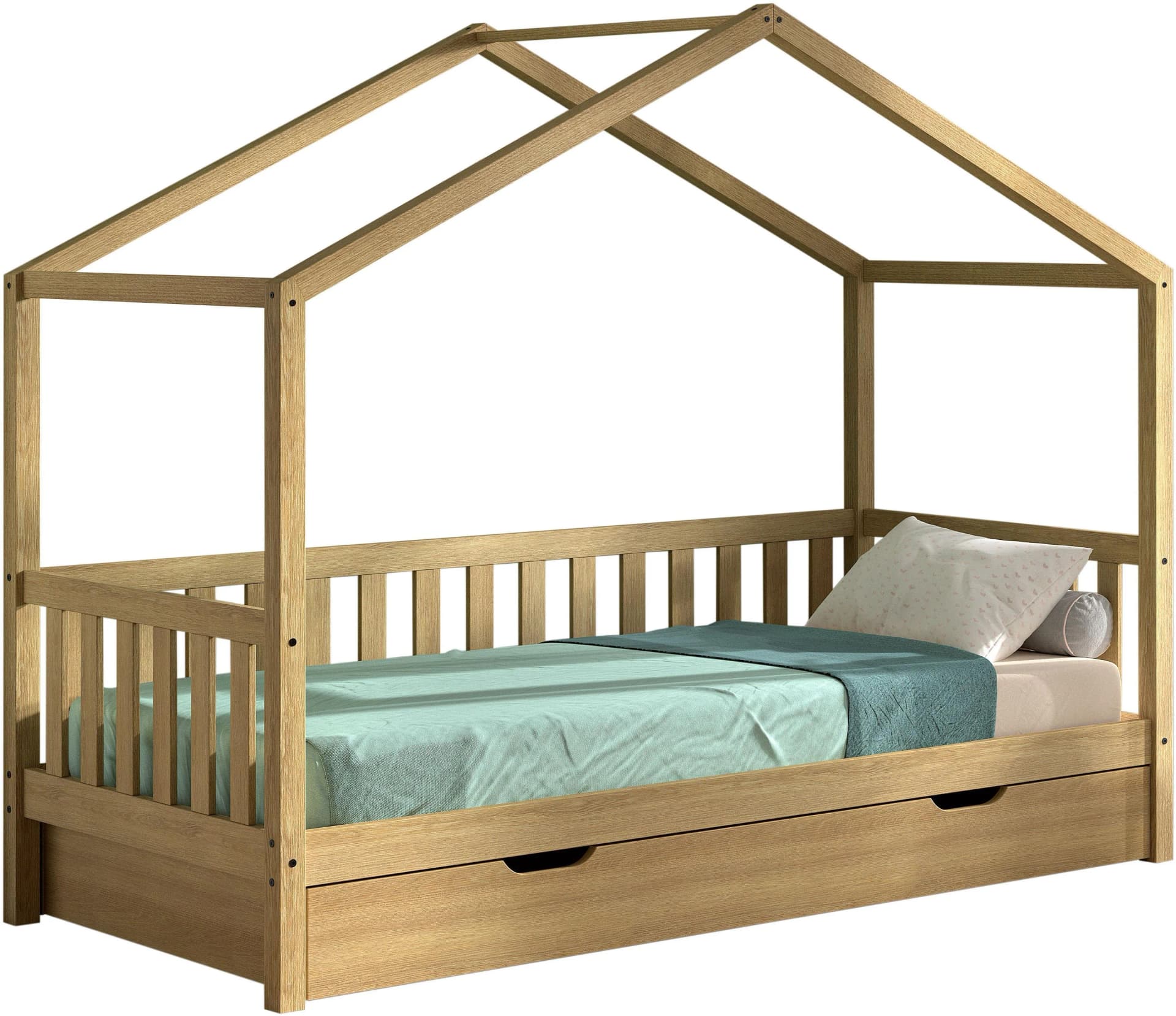 Hausbett VIPACK "Dallas" aus massiver Eiche, natur geölt - Bild 3
