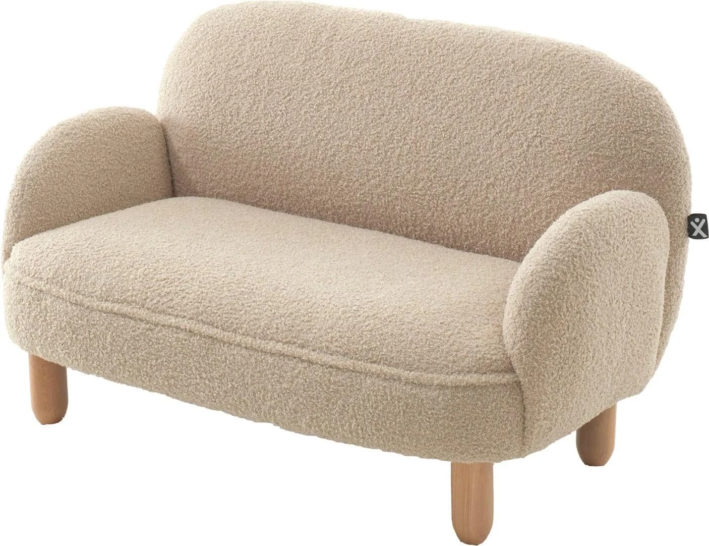 Vipack 1,5-Sitzer Kinder-Sofa Beige Bouclé-Stoff - Bild 2