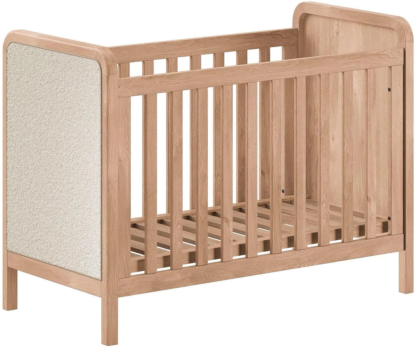 VIPACK Babybett Woods Eiche Natur Bouclé 3-fach verstellbar