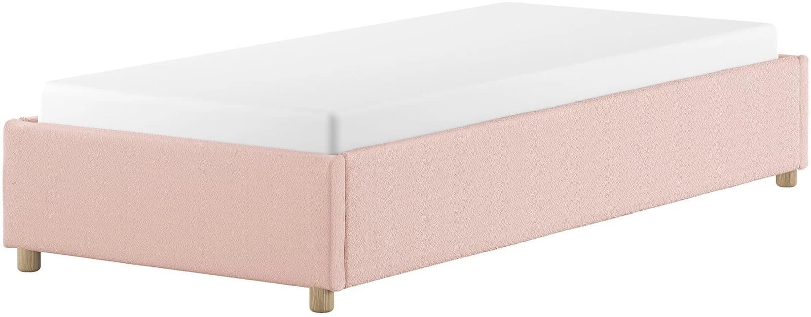 VIPACK Polsterliege Moon Rosa Bouclé mit Bettkasten