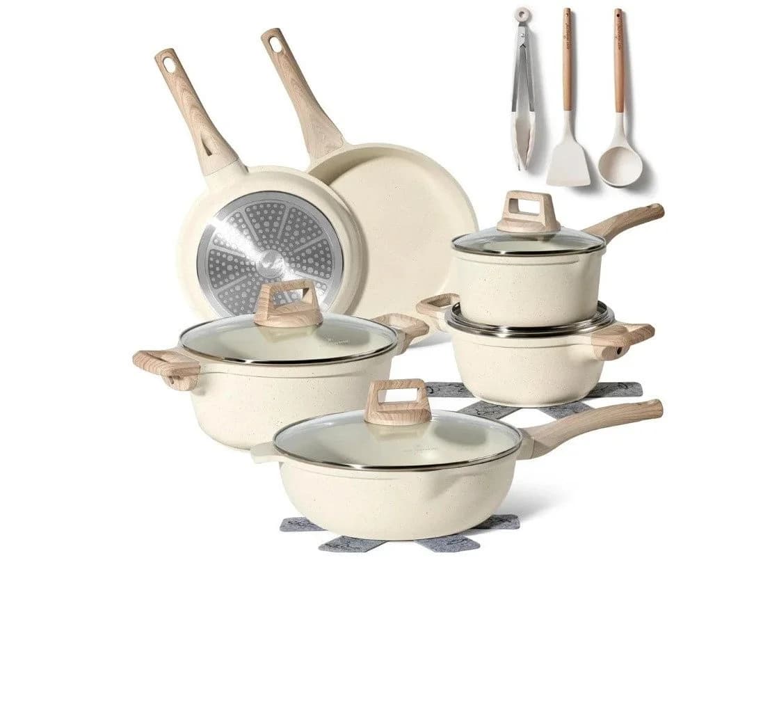 Just Perfecto Topf-Set 15-tlg. Granit-Beige Aluminium-Druckguss - Bild 2