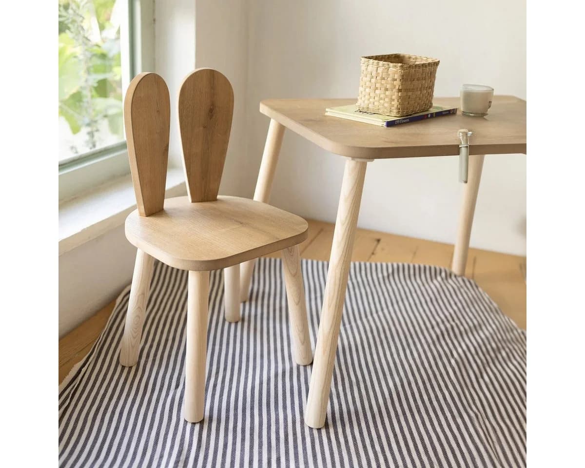 Cozy Collections Kindertisch-Set mit Tiermotiv-Stühlen aus Naturholz - Bild 5