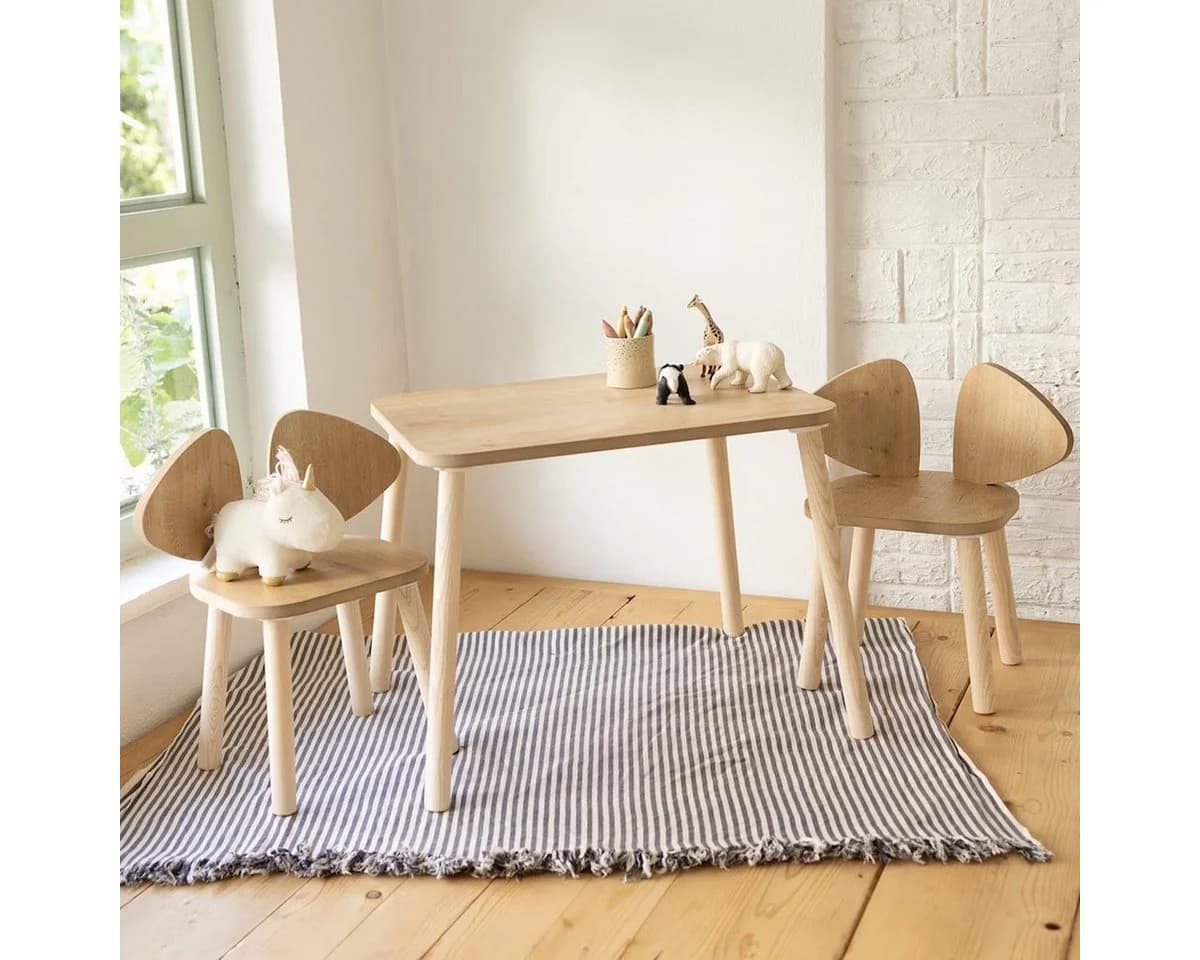 COZYCOLLECTIONS Kindersitzgruppe 3-tlg. Kiefernholz Hasenmotiv - Bild 5