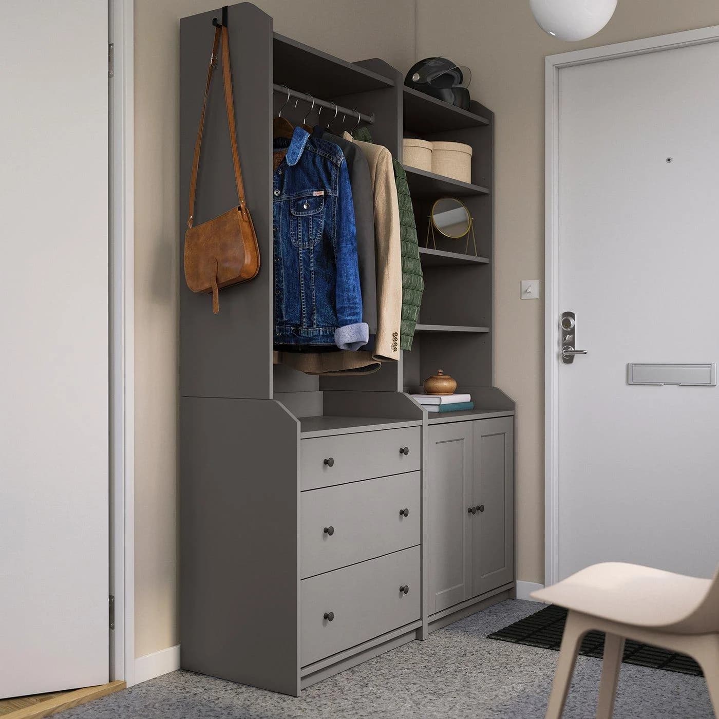 IKEA HAUGA Aufbewahrungskombi Grau