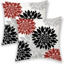 Coonoor Kissenbezug Modernes Abstraktes Blumenmuster Leinen 45x45cm Bild 2