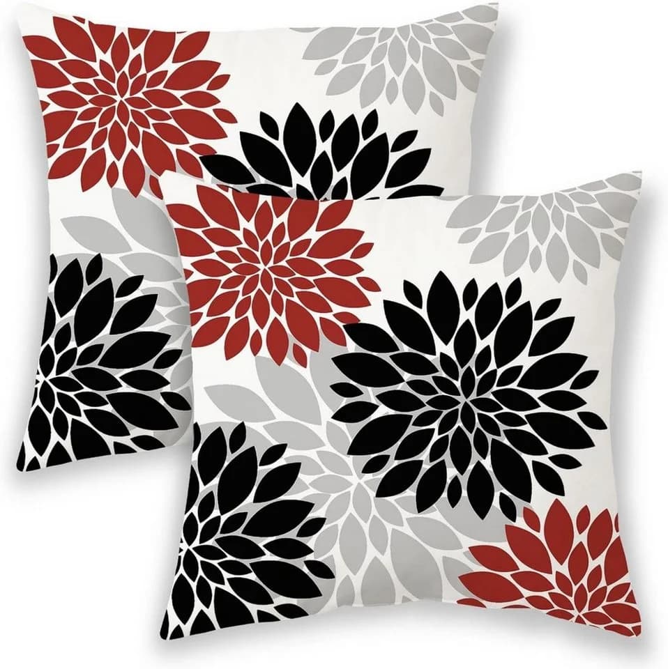 Coonoor Kissenbezug Modernes Abstraktes Blumenmuster Leinen 45x45cm - Bild 2