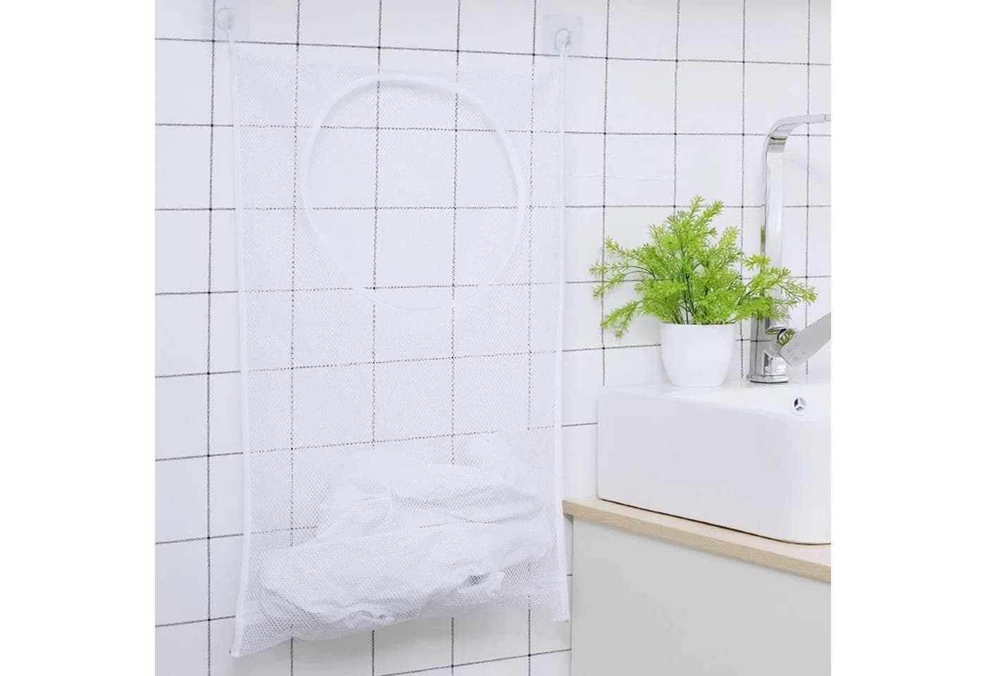 Coonoor Hängender Wäschesack Grau Organizer Tasche - Bild 3