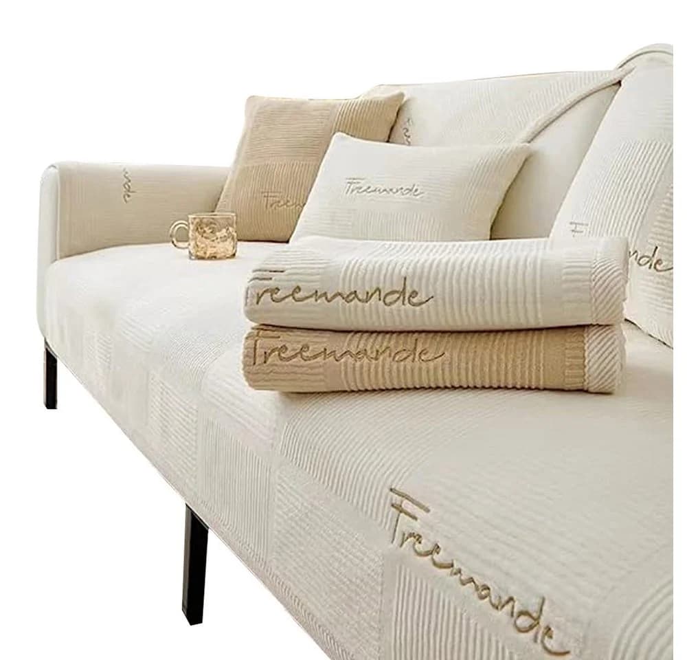 Coonoor Sofaschoner Beige Modern Rutschfest - Bild 2