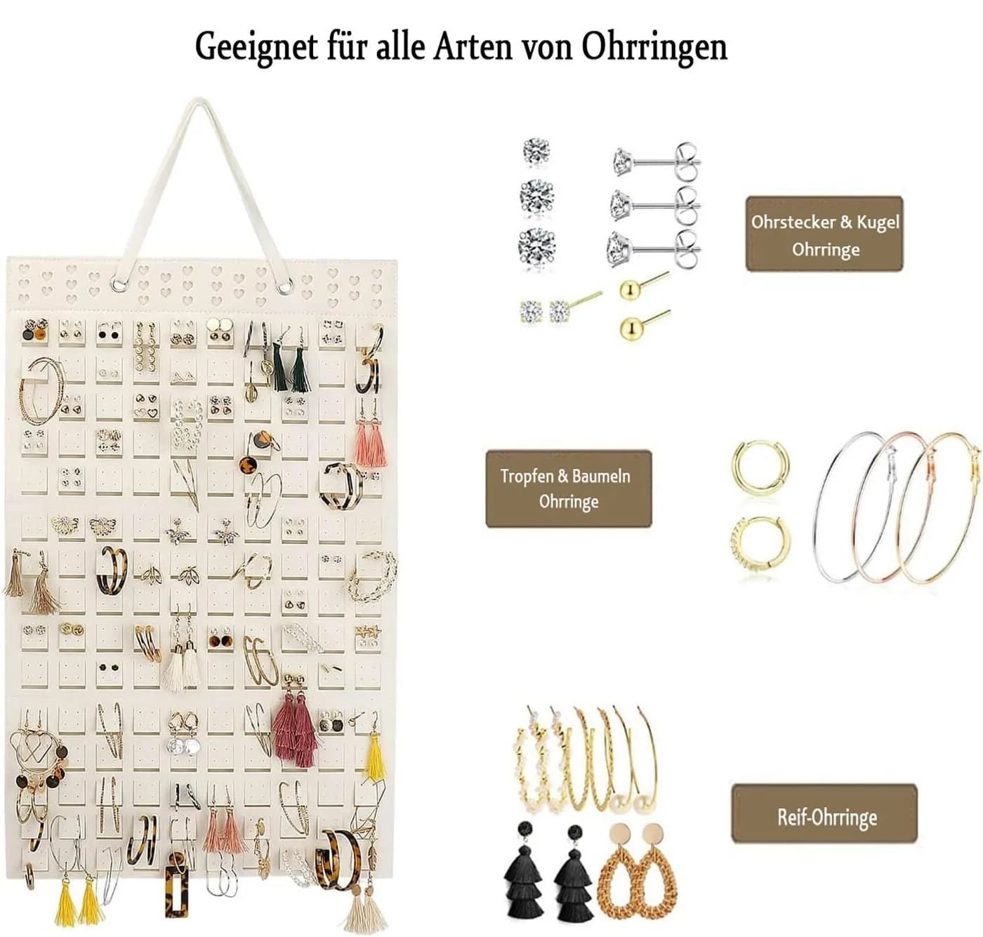 Coonoor Schmuckständer Wandhalter für Ohrringe Filz - Bild 4