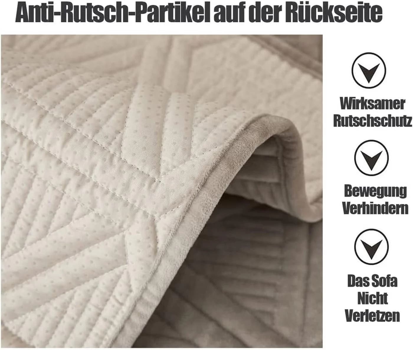 Coonoor Sofaschoner rutschfest grau - Moderner Sofabezug - Bild 4