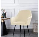 Kaket Stuhlhusse Bezug in Samtstoff Beige Elastische Stretch Husse Bild 2