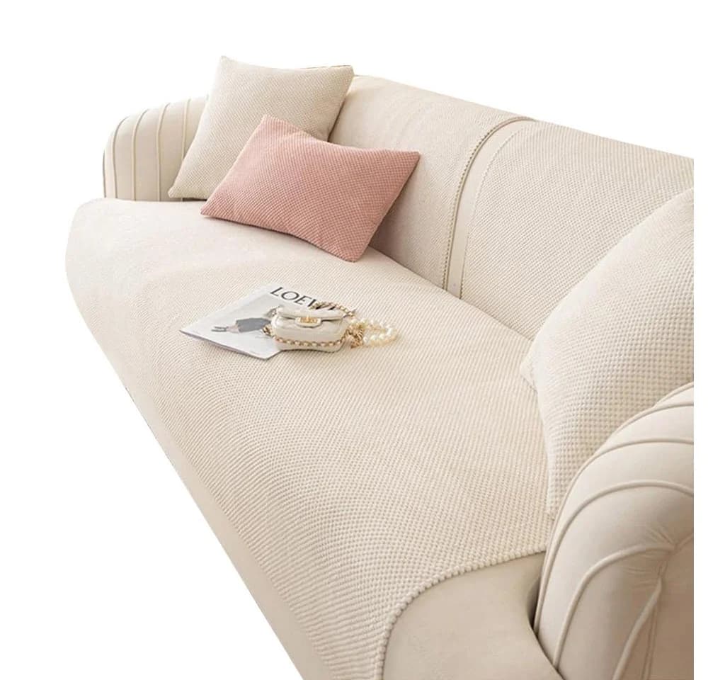 Coonoor Sofaschoner Modern Beige Rutschfest Kurzplüsch - Bild 2