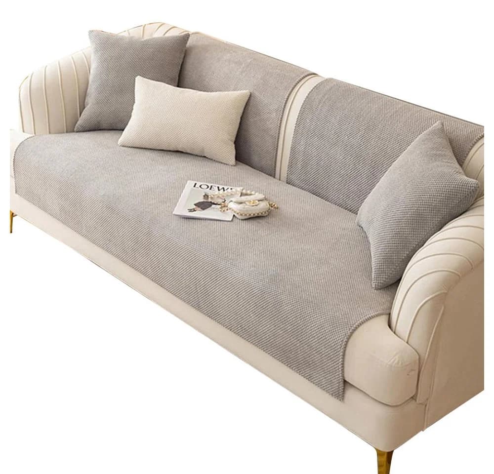 Coonoor Sofaschoner Grau Modern Kurzplüsch Rutschfest - Bild 2