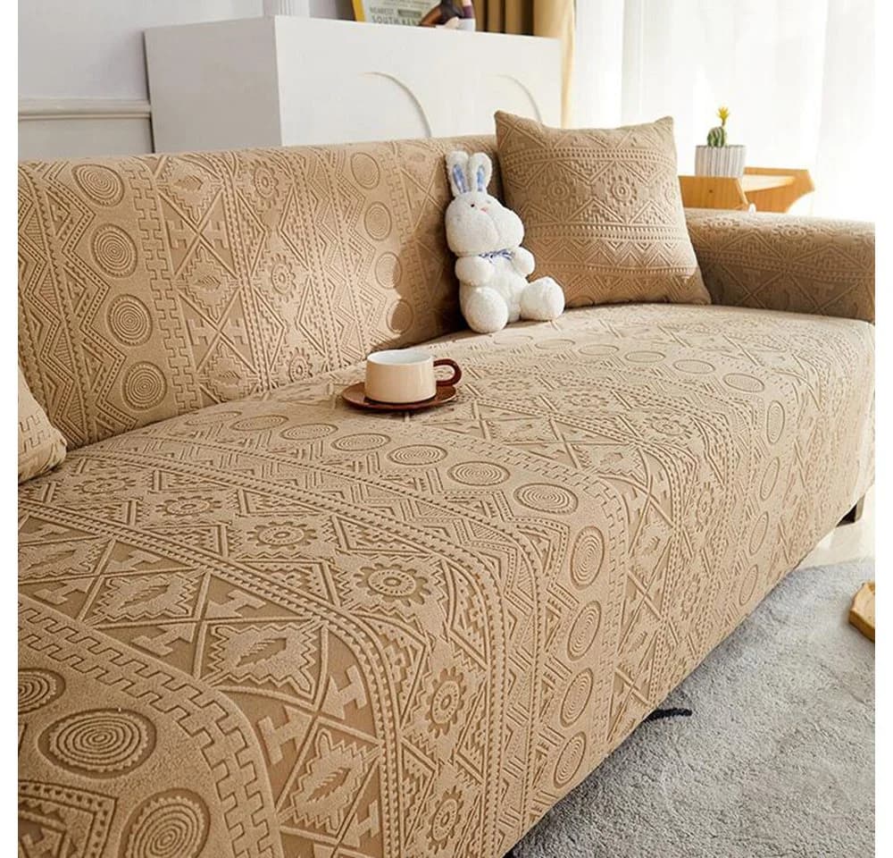 Kaket Sofahusse Stretch-Sofabezug Beige Shaker-Stoff