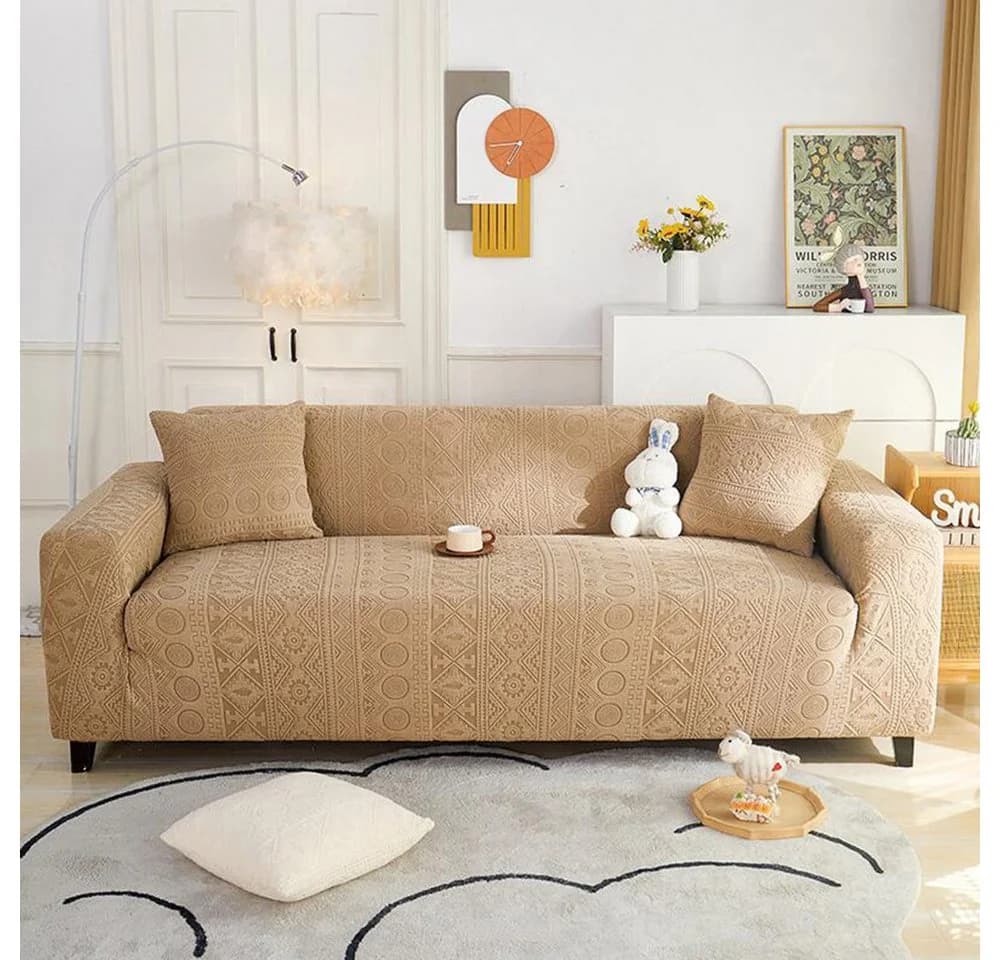 Kaket Sofahusse Stretch-Sofabezug Beige Shaker-Stoff - Bild 3
