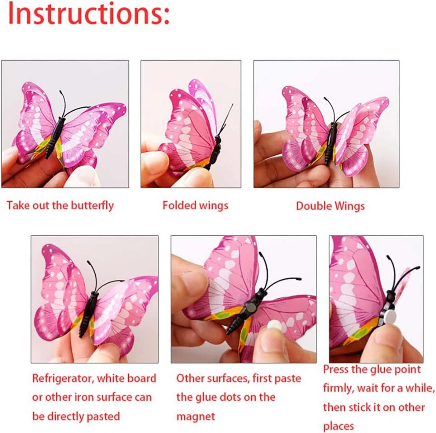 Kaket 3D Schmetterling Wandsticker 12-teilig Bunt PVC - Bild 3
