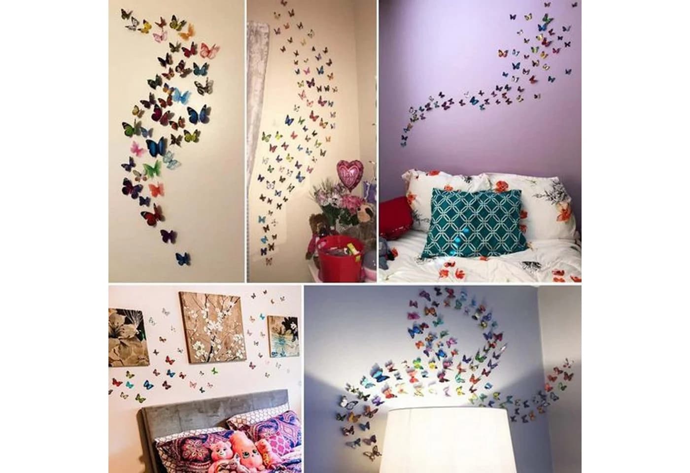 Kaket 3D Schmetterling Wandsticker 12-teilig Bunt PVC - Bild 5