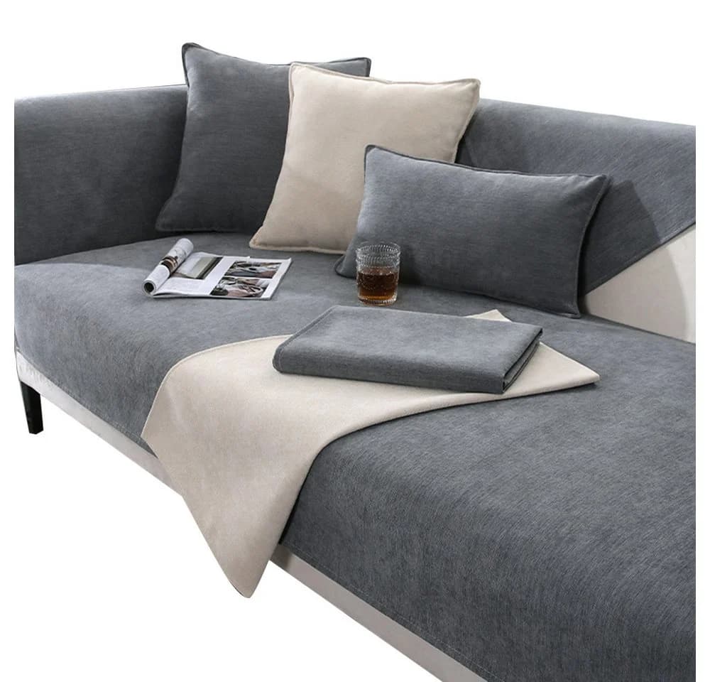 Coonoor Sofaschoner Sofahussen Anti-Rutsch Grau Chenille - Bild 2