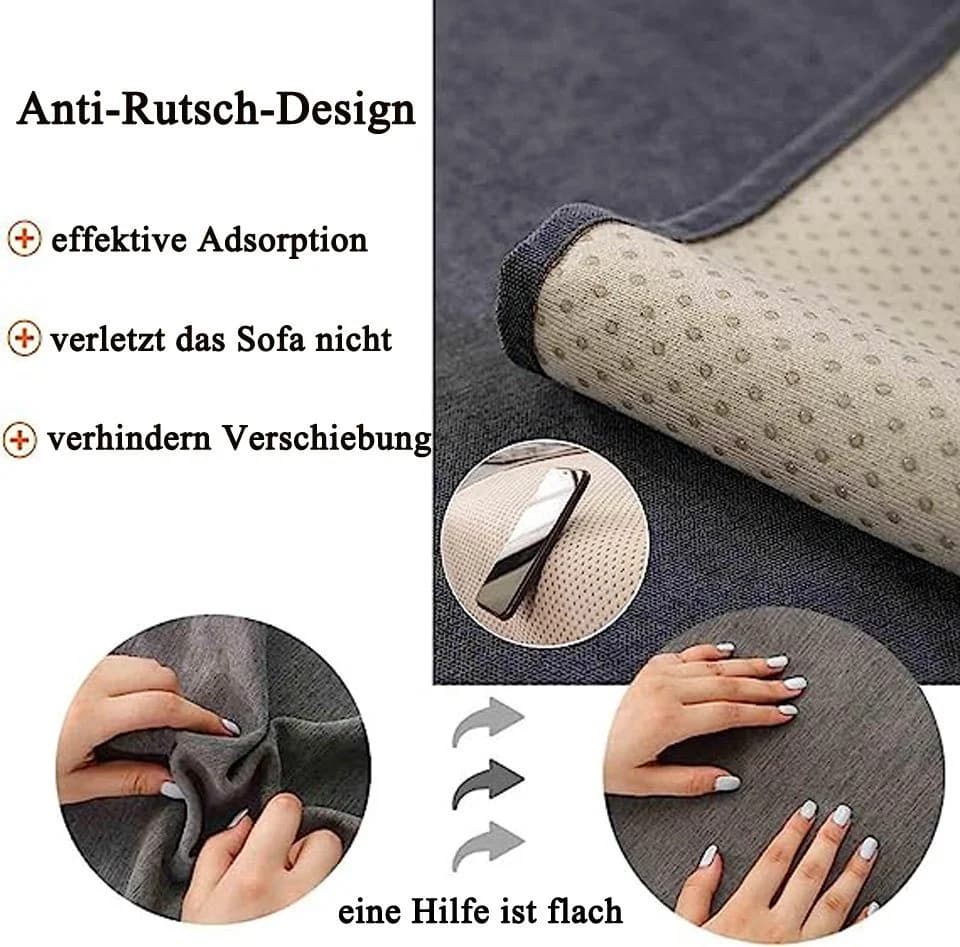 Coonoor Sofaschoner Sofahussen Anti-Rutsch Grau Chenille - Bild 5