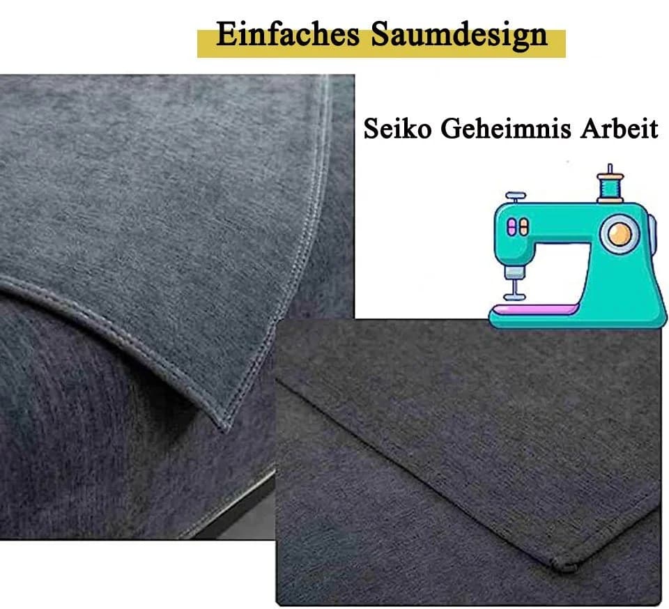 Coonoor Sofaschoner Chenille Retro Blau/Grau Rutschfest - Bild 5