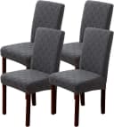 Coonoor Stuhlhusse Stretch Grau Mikrofaser Waschbar Bild 2