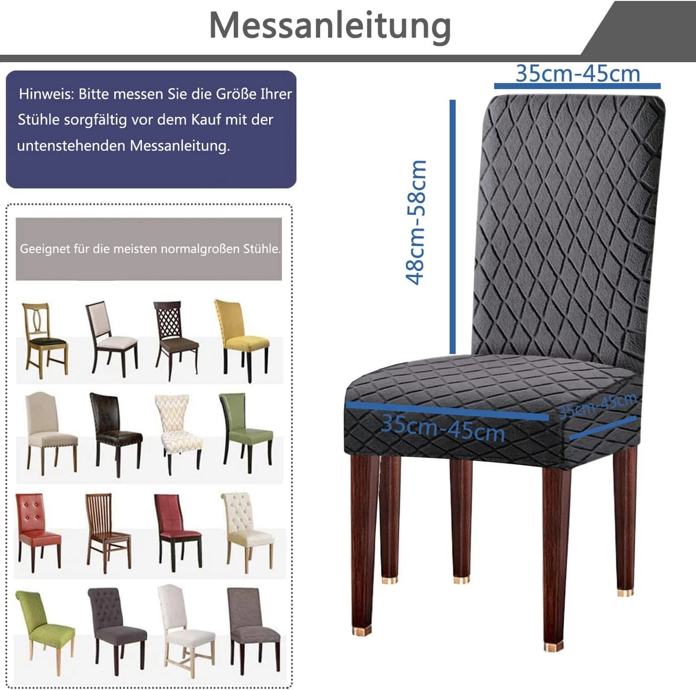 Coonoor Stuhlhussen Set Rot Stretch Polyester 2/4/6er