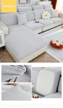 Coonoor Sofahusse Chenille Stretch Sofaüberzug Universal Grau Bild 1