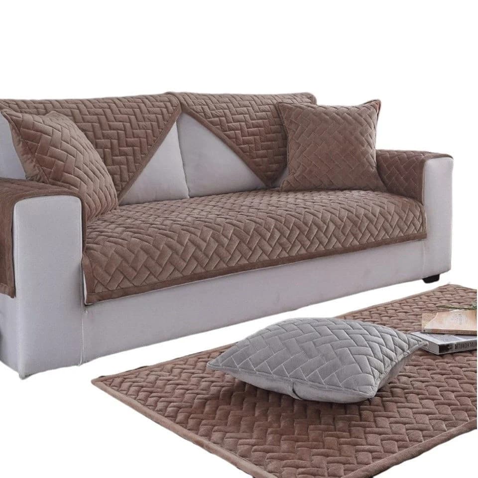 Coonoor Sofaschoner Braun Kristallsamt Anti-Rutsch - Bild 2
