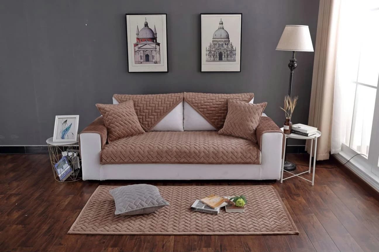 Coonoor Sofaschoner Braun Kristallsamt Anti-Rutsch - Bild 3