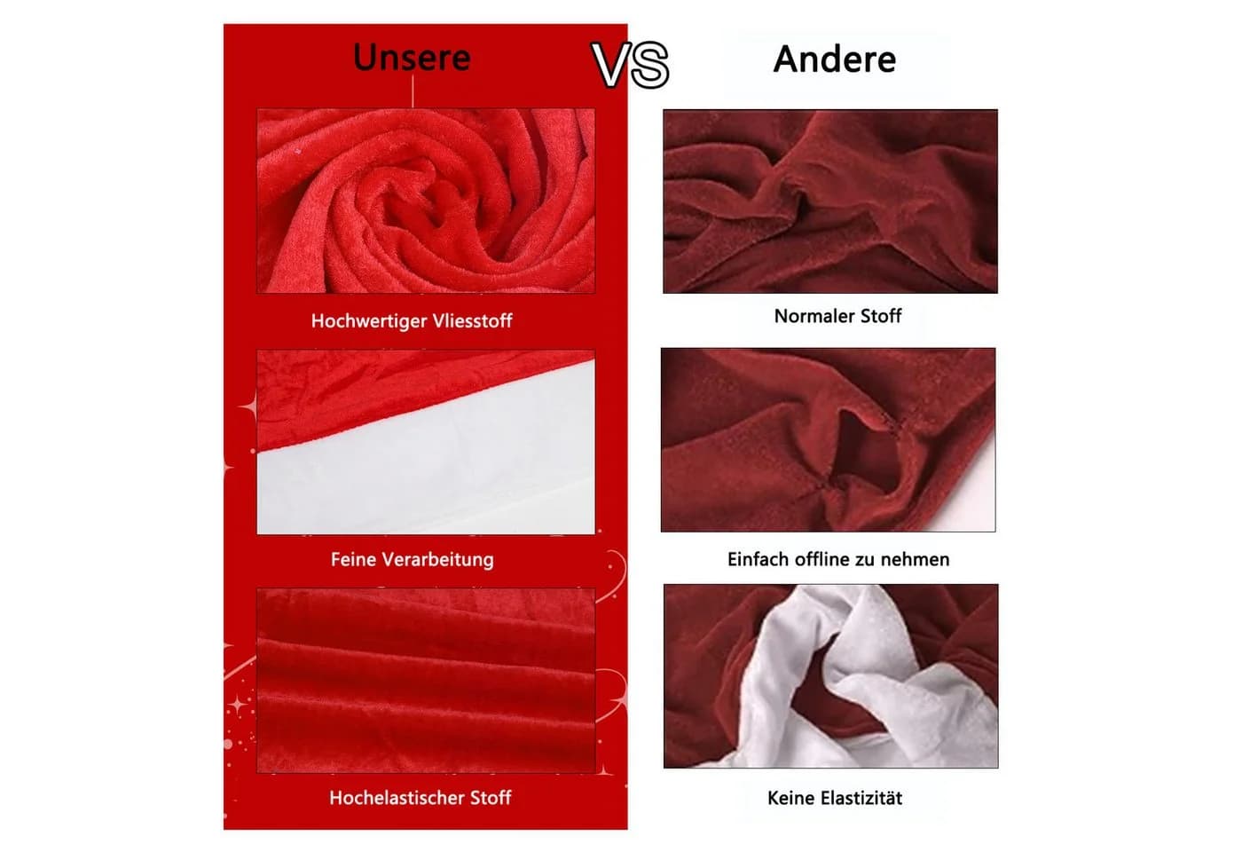 Bomiclss Stuhlhusse Weihnachten 4 Stück Rot Polyester - Bild 4